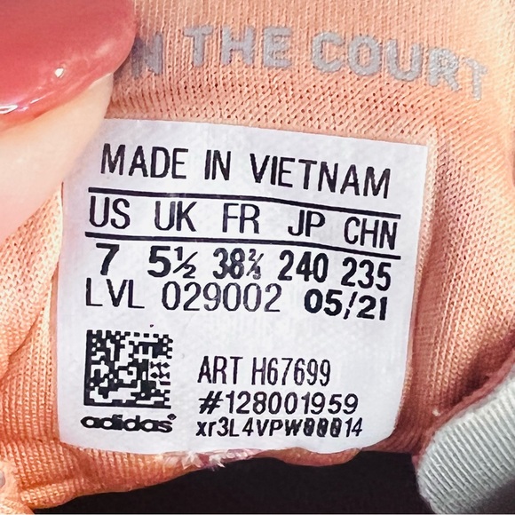 Adidas BARRICADE Tennis Shoe White/Silver/Ambient Blush Size 7 - Picture 9 of 9